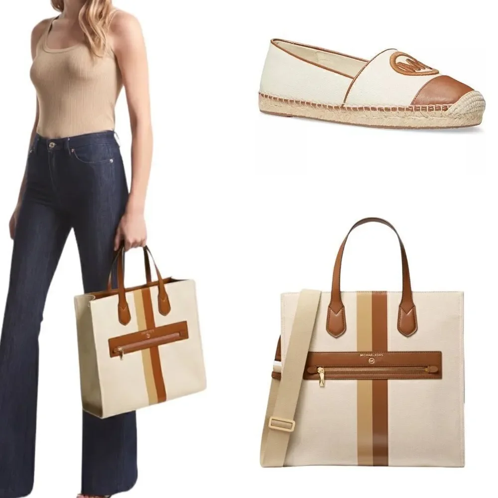 MICHAEL Michael Kors Kempner Large North-South Canvas Tote Bag - Picture 9 of 9